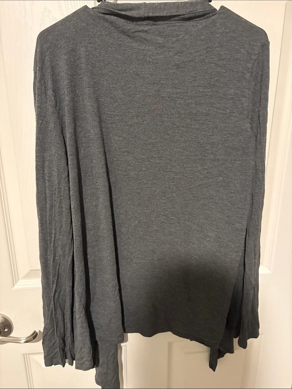 LoAnna Charcoal Open-Front Draped Cardigan